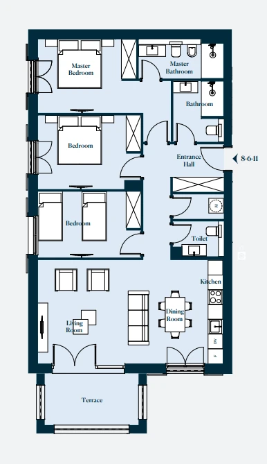 Просторные апартаменты с тремя спальнями в самом сердце Луштицы Бэй